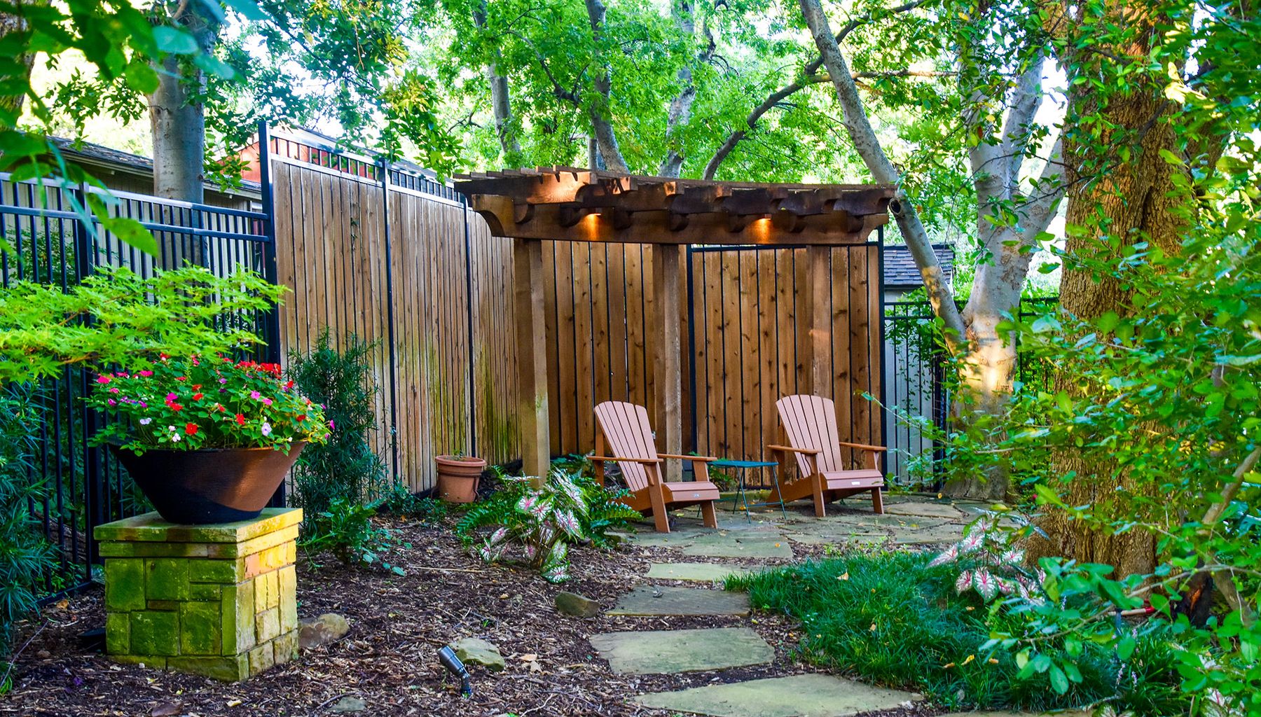 Cook Residence Path, Pergola and Chairs